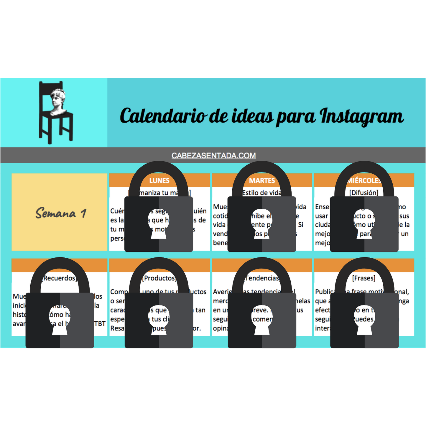 Calendario Instagram 2 semanas